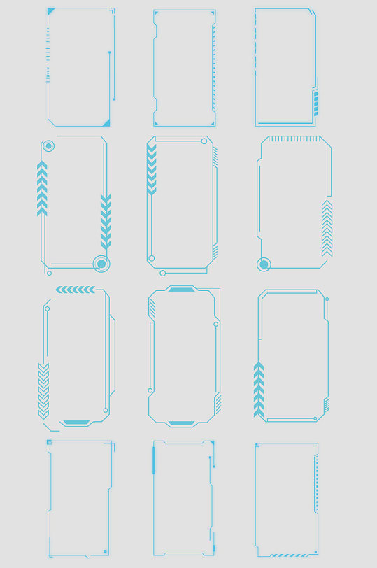 简约线条科技花纹边框