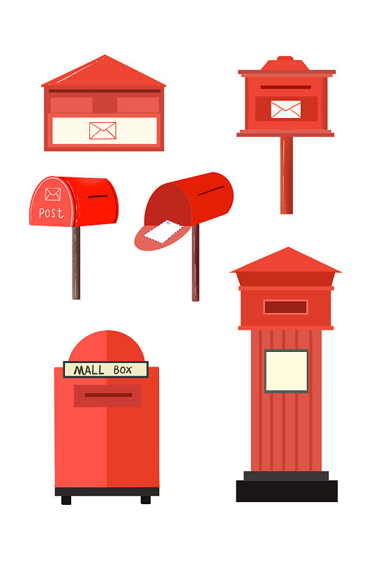 手绘简约邮箱元素