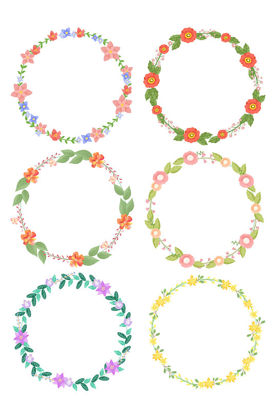 装饰花朵花卉浪漫清新手绘植物边框元素