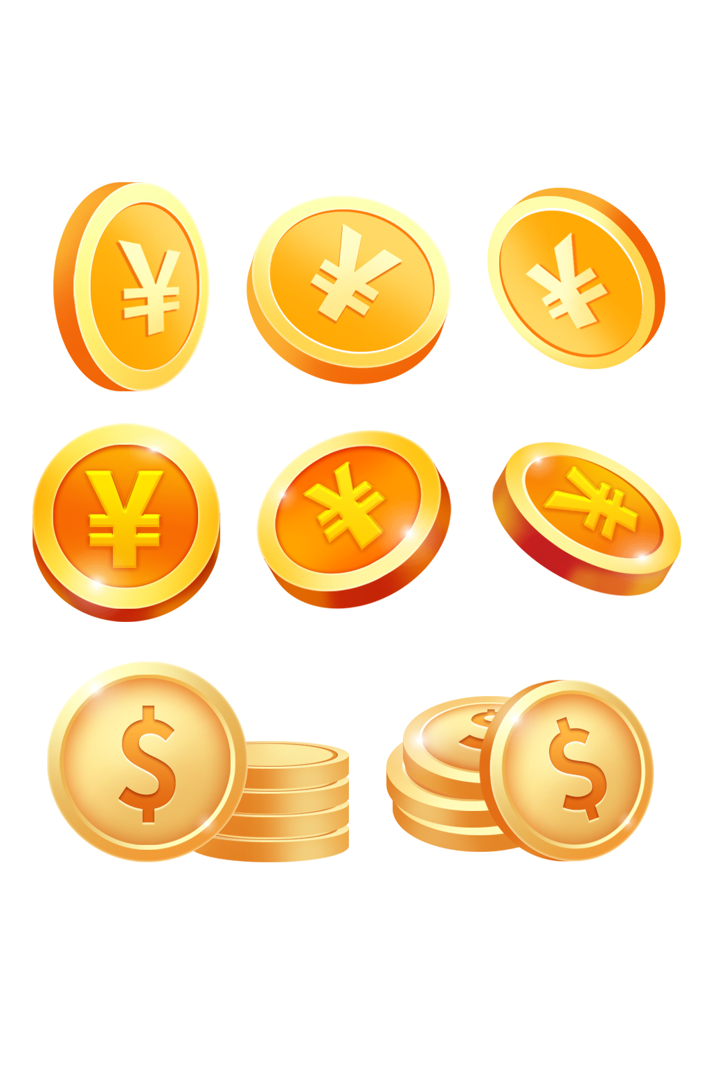 金色金融金币元素素材
