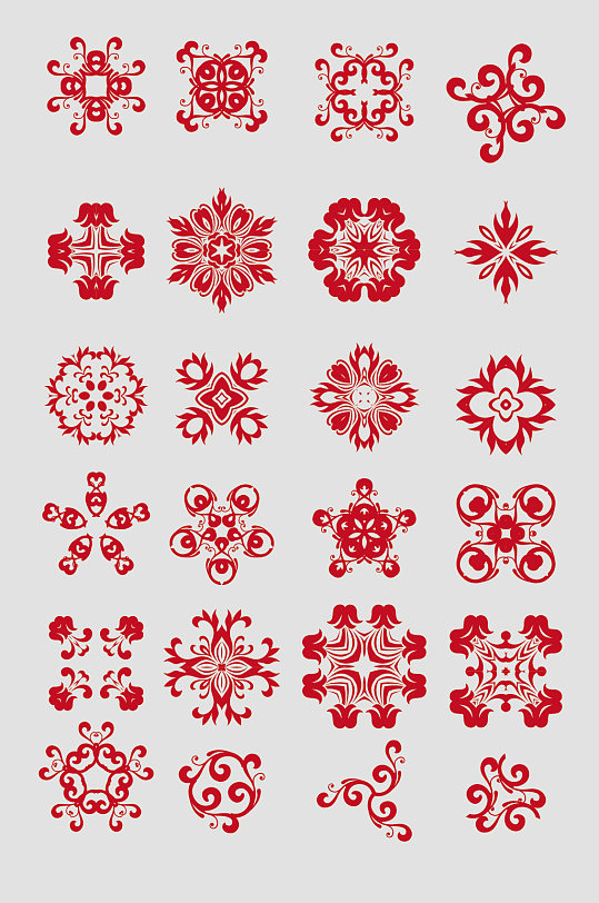 AI矢量中式花纹图形