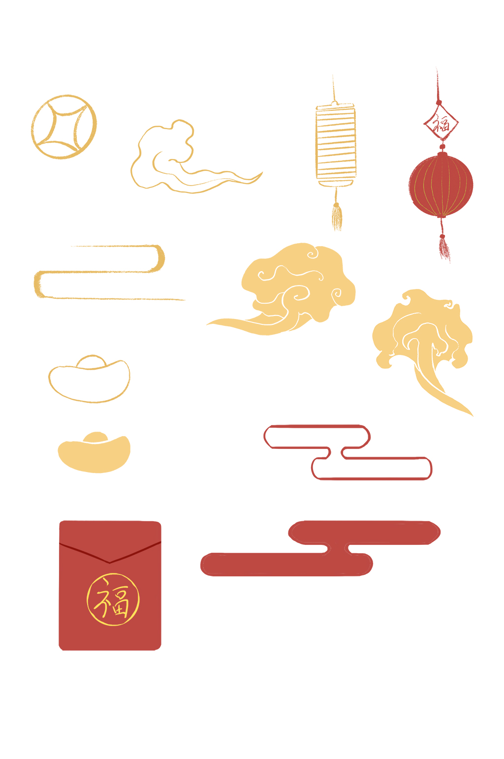 中式中国风祥云元素素材