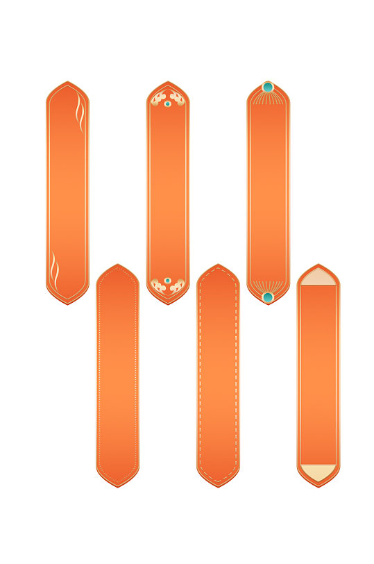 橙色国潮装饰海报底纹金色边框纹理元素