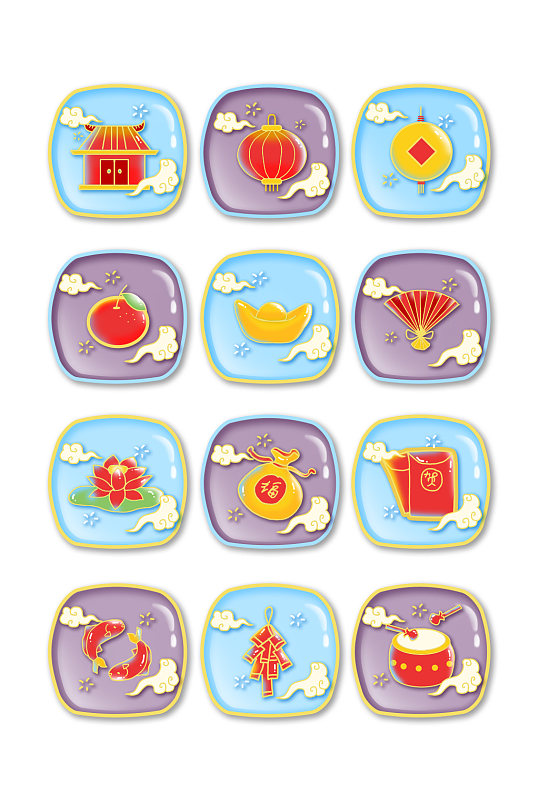 新年icon图标图片-新年icon图标设计素材-新年icon图标模板下载