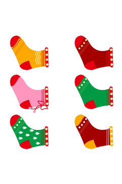 彩色圣诞节袜子元素