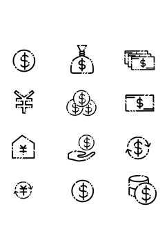 金融icon简约金融图标元素