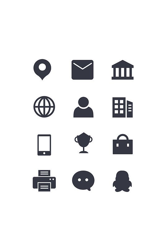 名片常用图标元素-众图网