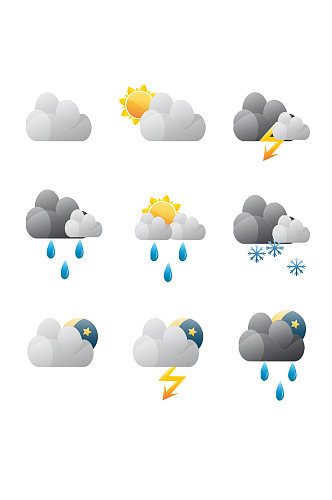 天气预报天气图标元素