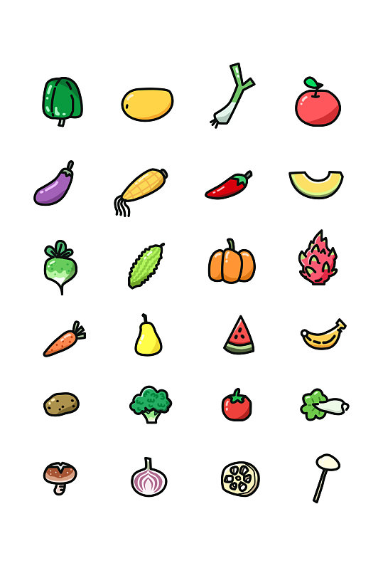 简约蔬果标识图标元素