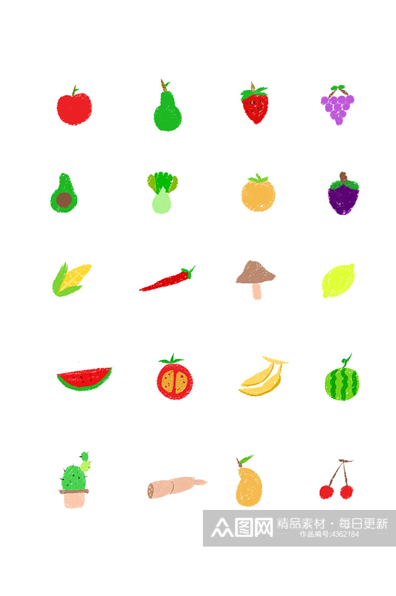 简约水果icon图标元素素材