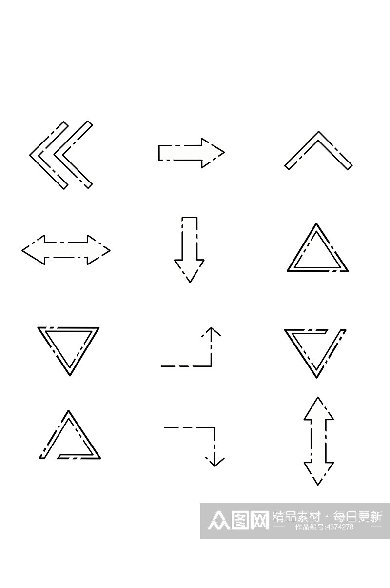 简约箭头指示标识元素素材