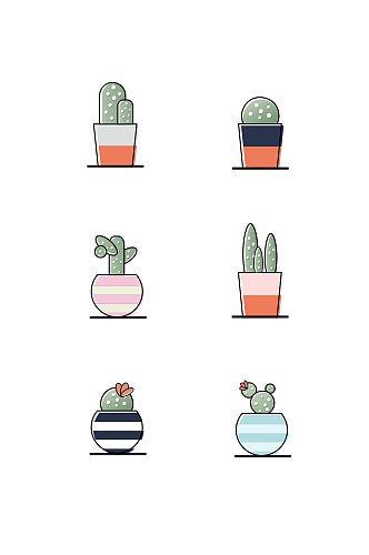 小清新植物装饰图标小插画元素