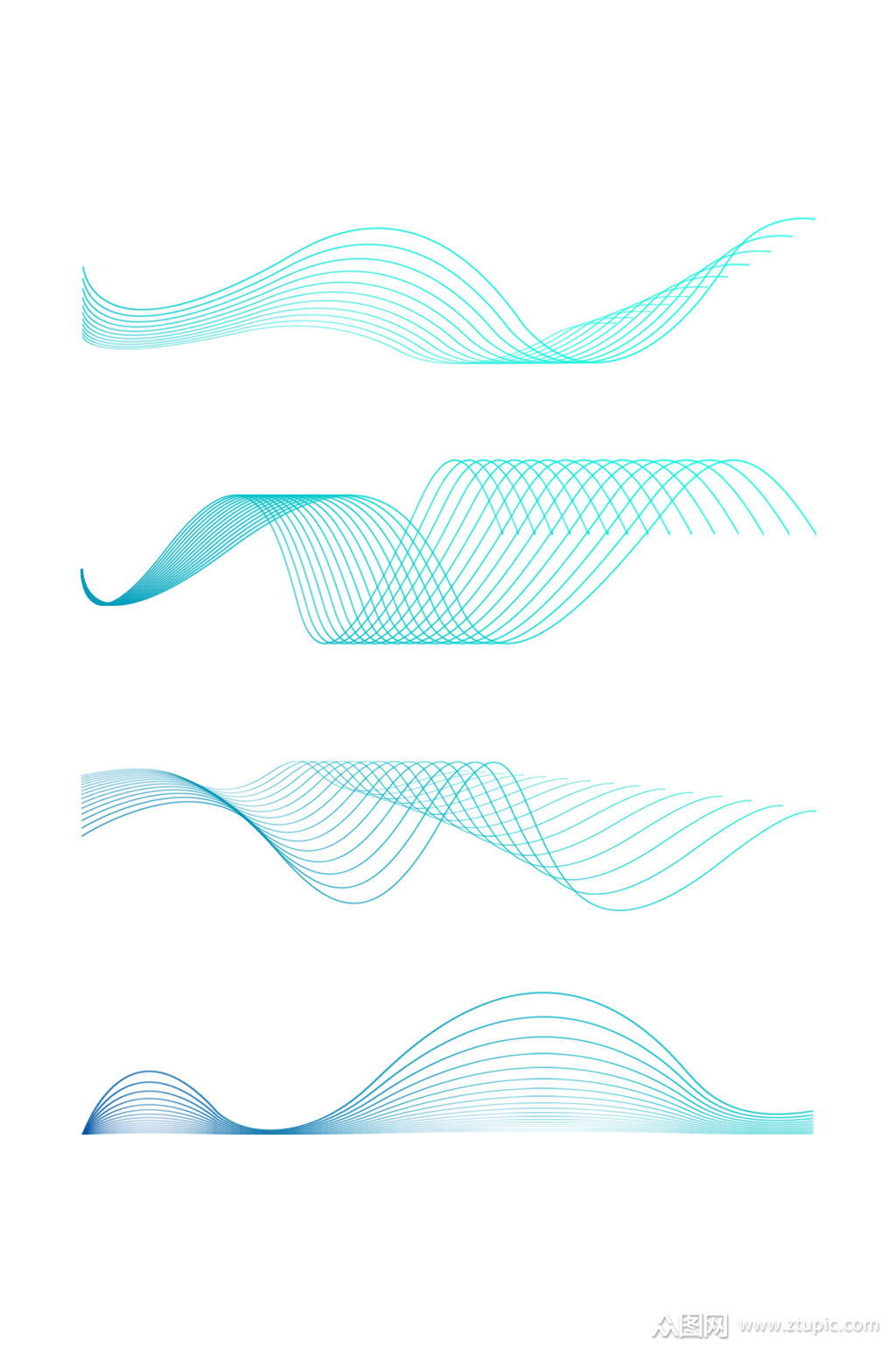 蓝色科技感线条元素素材