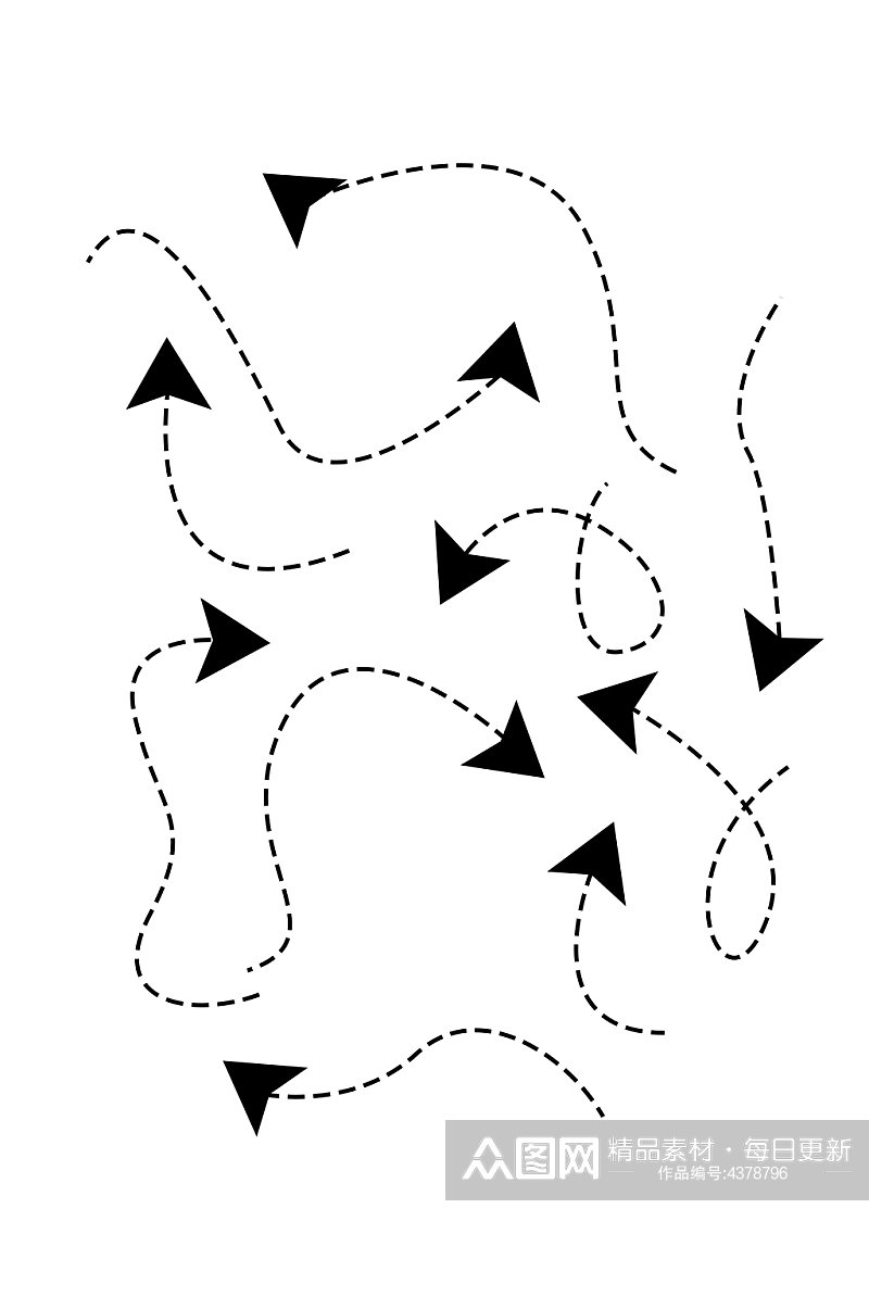 箭头虚线线条标签指向图形元素素材