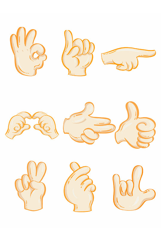 手势手指指示元素-众图网