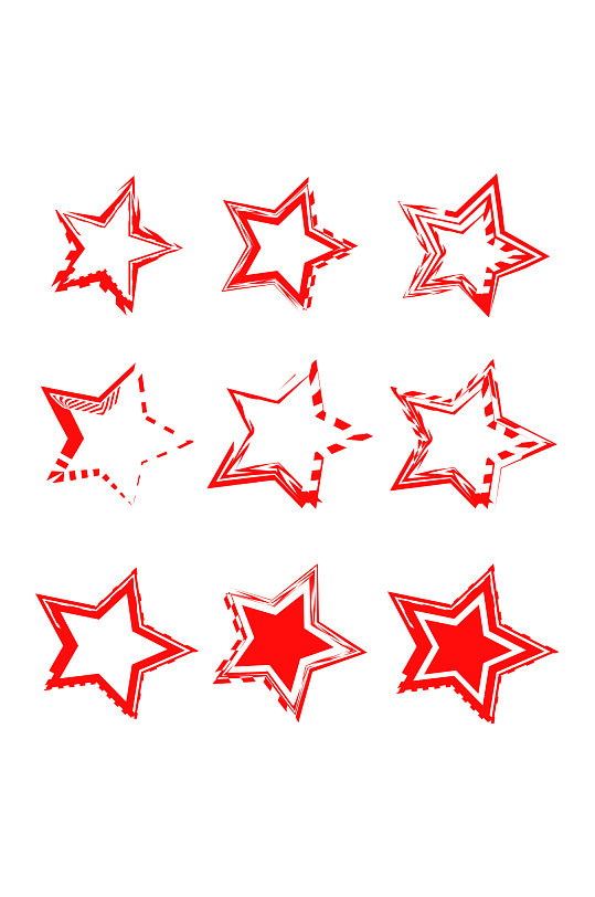 五角星涂鸦插画手绘元素