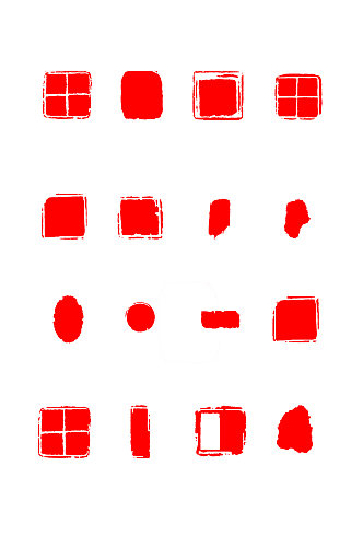 红色中式古典印章边框元素