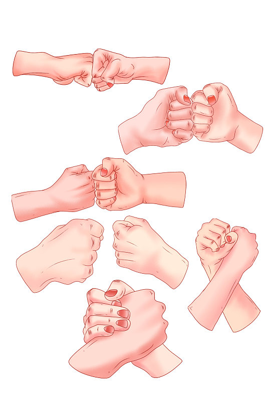 手绘手势手指元素-众图网