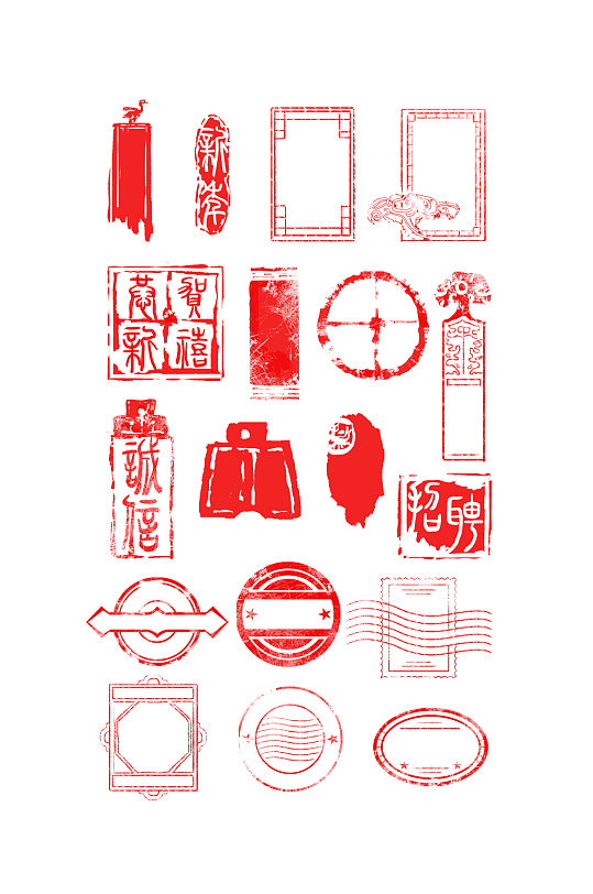 古典中式印章边框元素