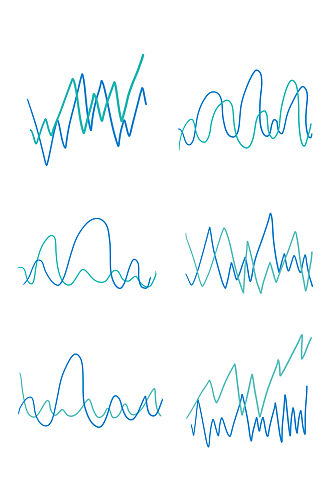 蓝色波浪线条声波元素