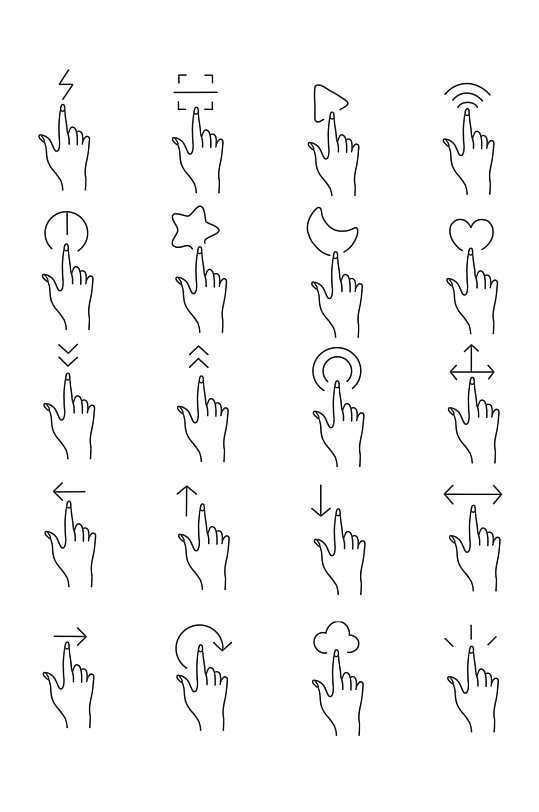 手指手势指示标识元素