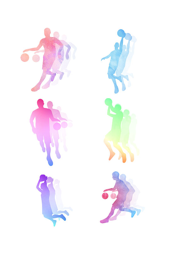 炫彩运动人物元素