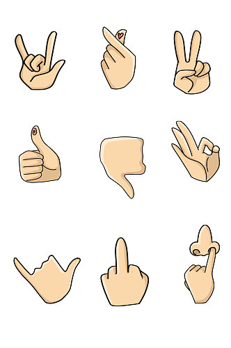 手势手指标识元素