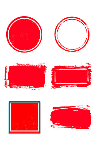 印章边框之红色原创套图元素