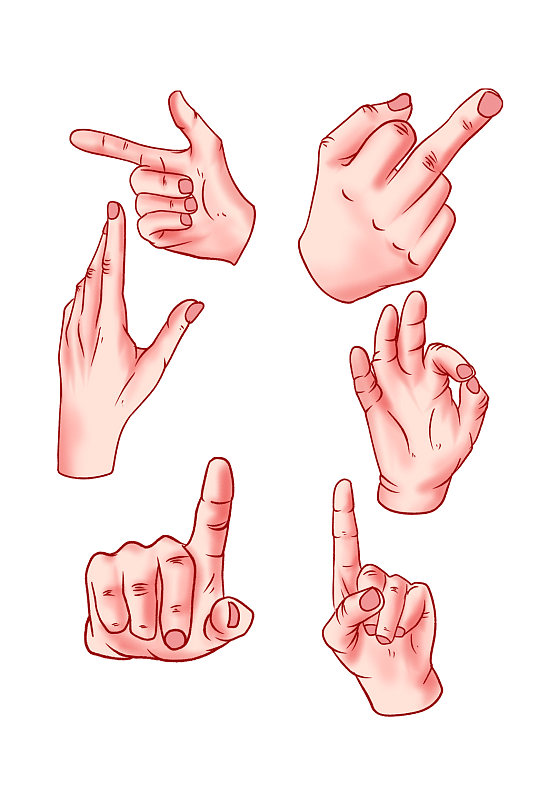 手指手势标识元素-众图网