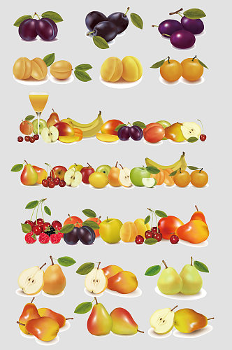 彩绘AI矢量水果