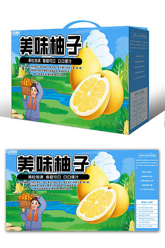 柚子水果包装盒设计