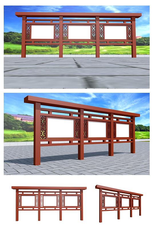 户外大气宣传栏效果图-众图网