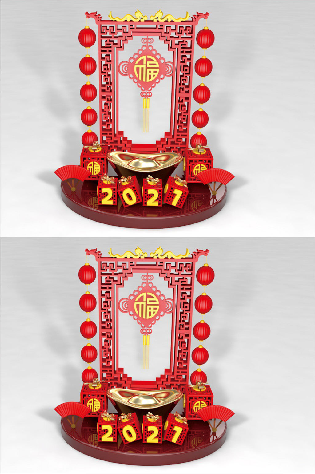 大气喜庆新年美陈素材