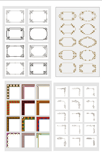 中式边框复古创意传统转角边框花图片