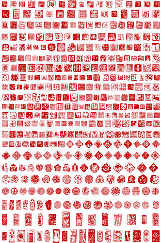 传统红色印章元素素材图片