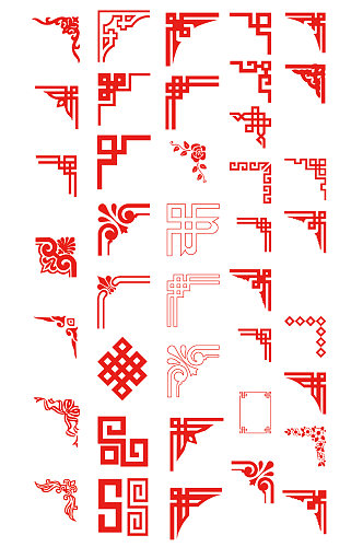 红色传统节日边框元素图片