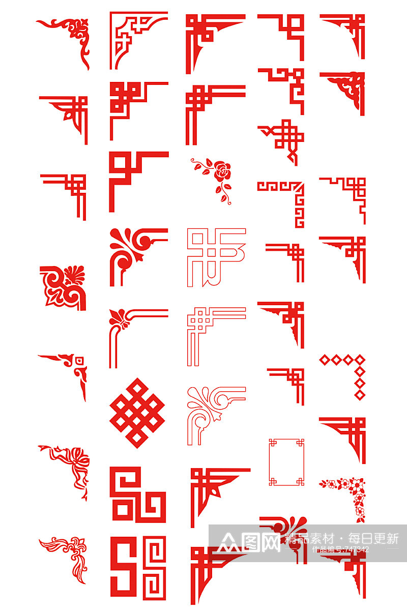 红色传统节日边框元素图片素材