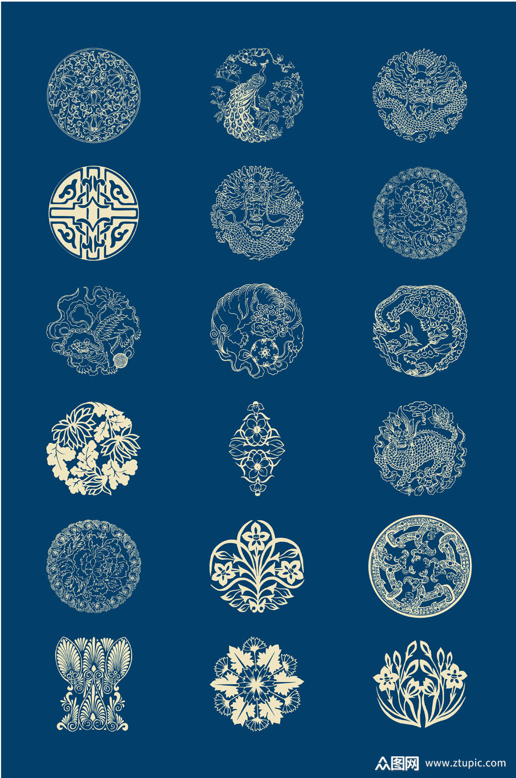 中国风古典花纹素材图片