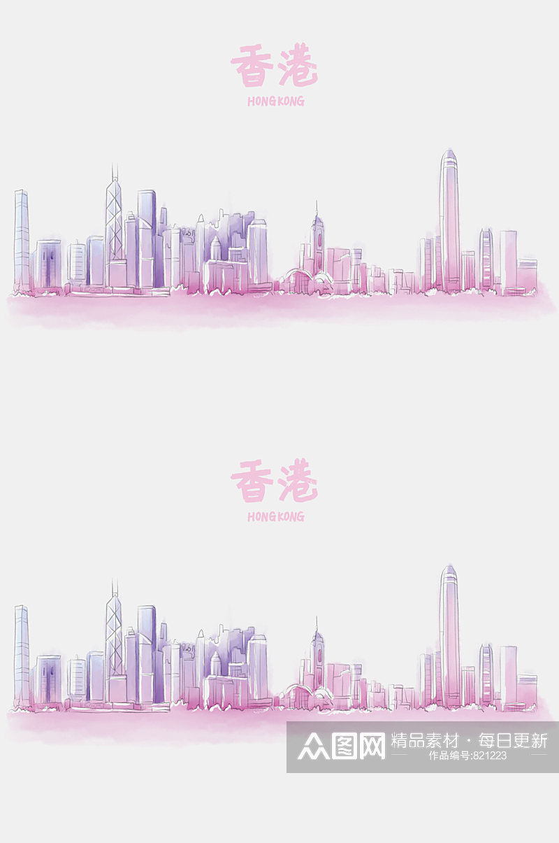 手绘台北城市地标图片中国地标元素素材