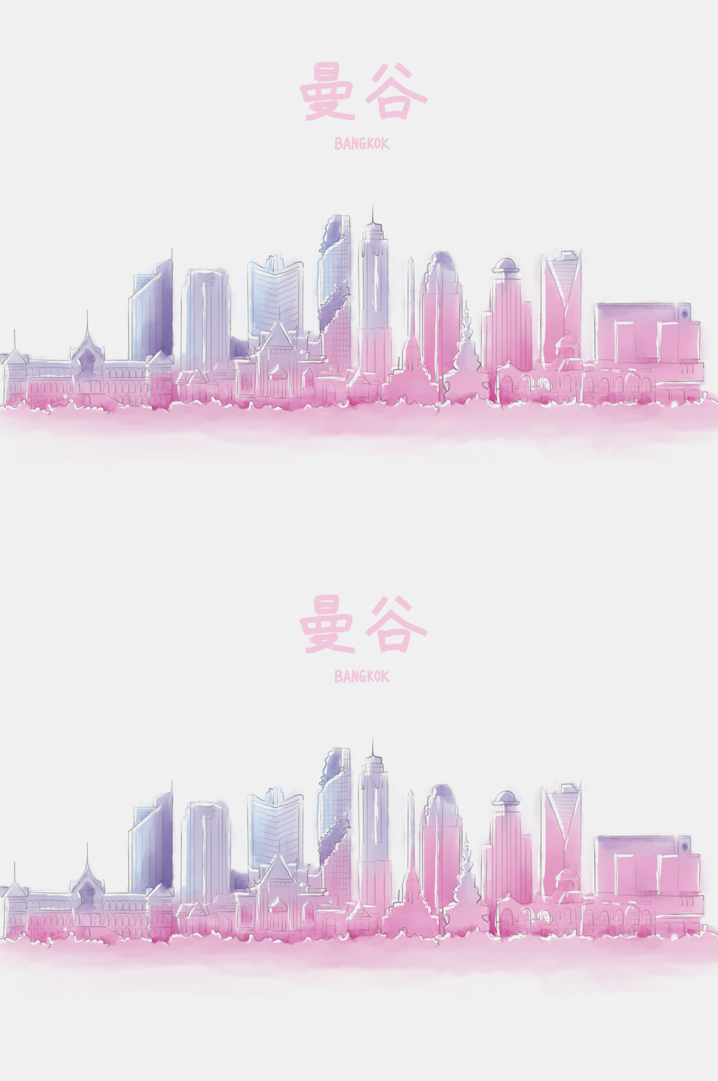手绘曼谷曼谷地标图片地标元素素材