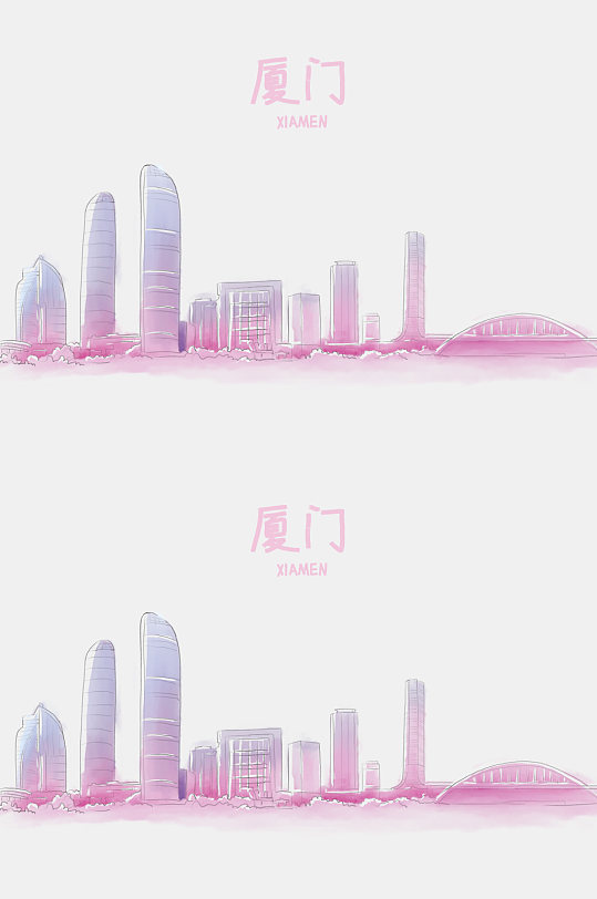 手繪廈門地標(biāo)圖片中國(guó)地標(biāo)元素