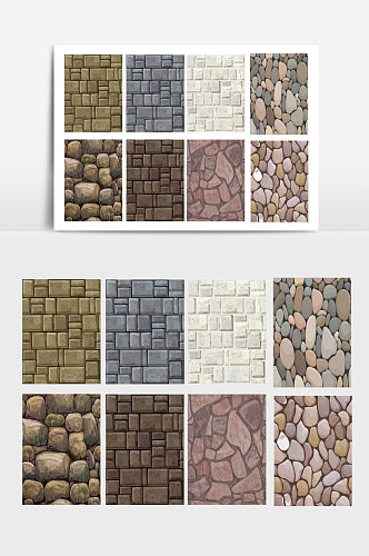 砖墙石头 石材装饰纹理元素