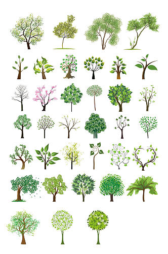 各种矢量树木图片
