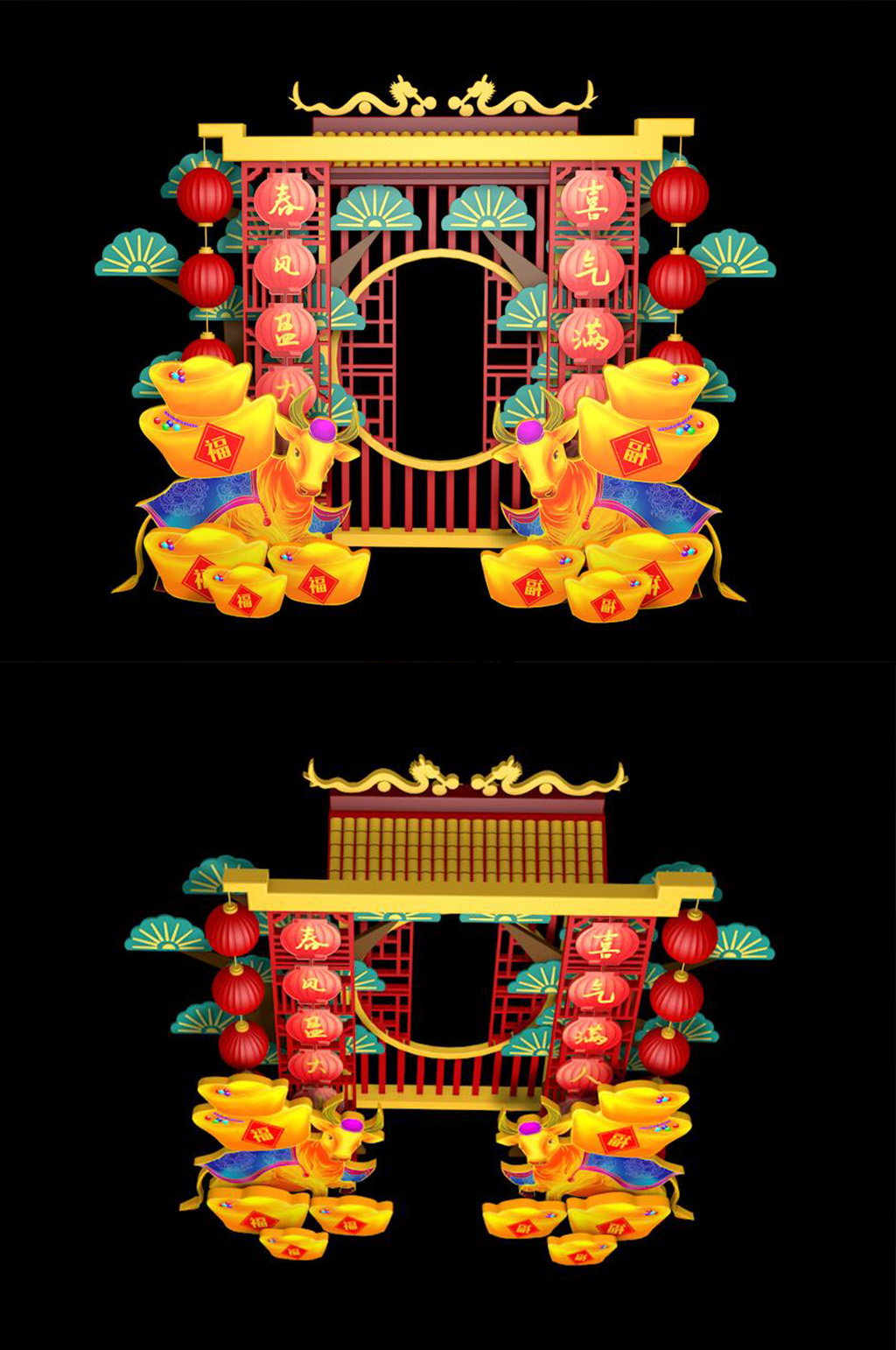 2021牛年商场美陈素材