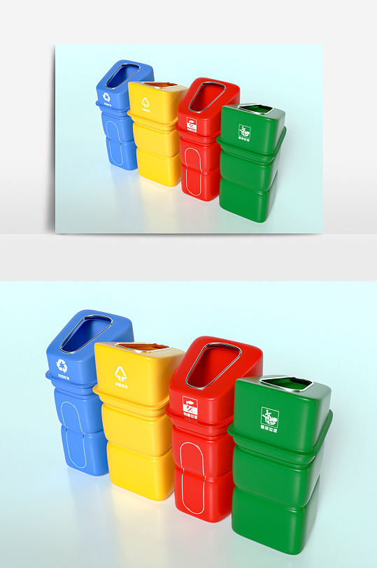 简洁户外垃圾分类垃圾桶设计