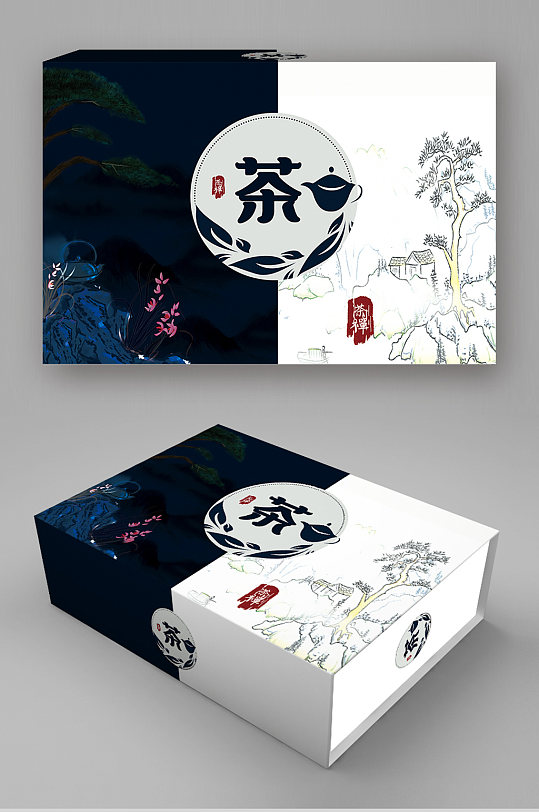 中国风食品礼盒茶叶包装设计源文件素材模板