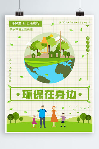 时尚现代绿色环保海报