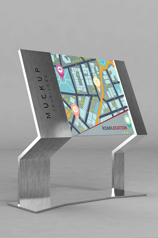 3d导视牌样机模型