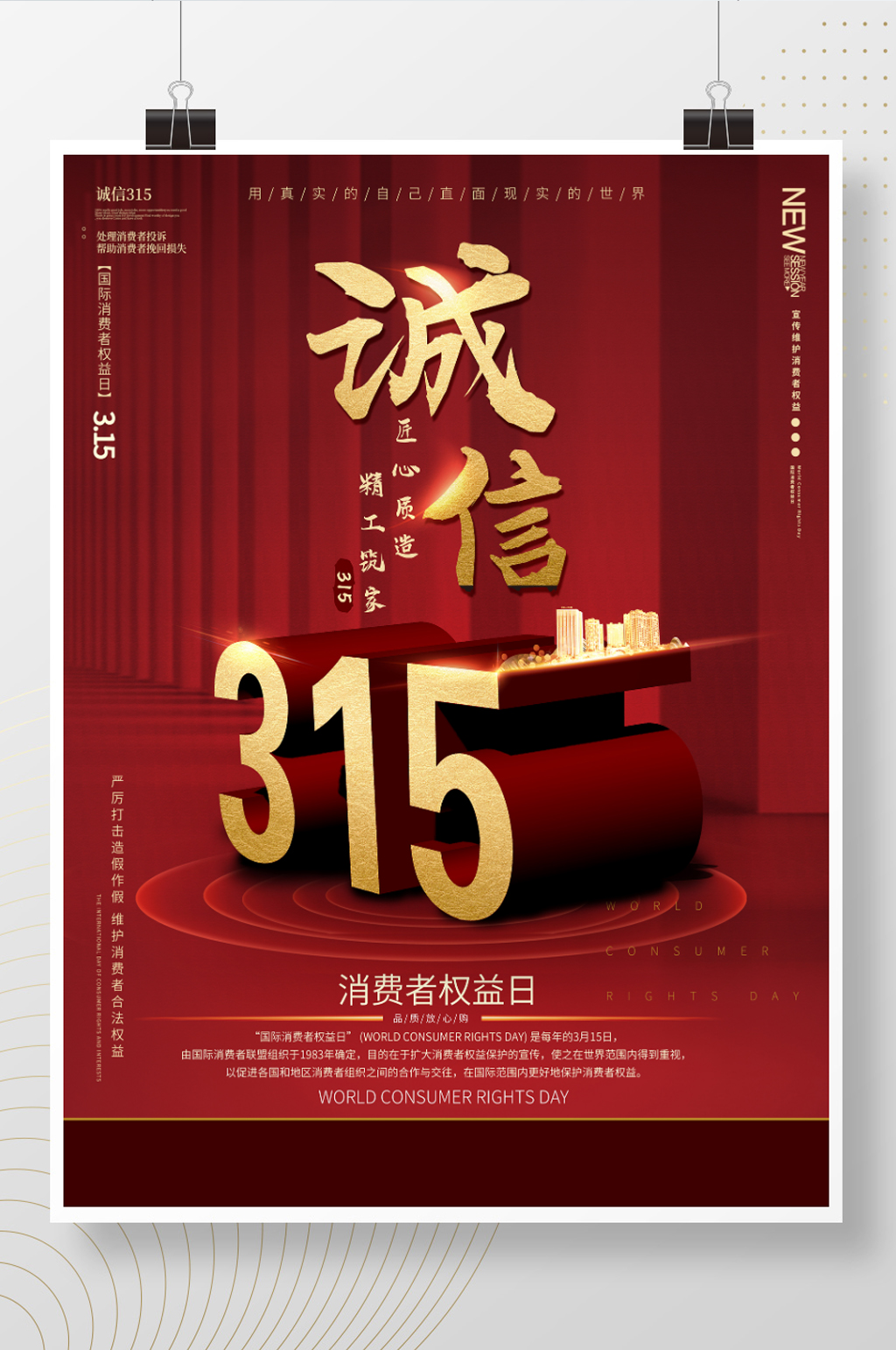 原创诚信315喜庆海报设计素材