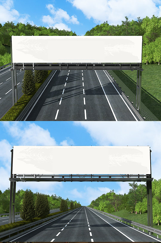 高速公路场景广告牌样机广告牌样机